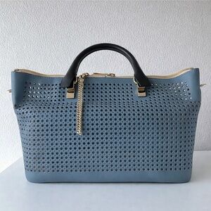 Authentic Chloe ‘Baylee’ leather tote bag in Blue